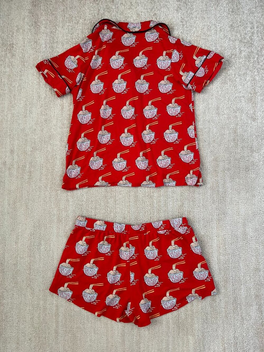 MeUndies Matching Shorts Pajamas Set M Noodle Print - Picture 3 of 8